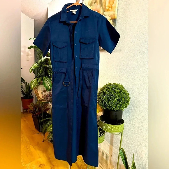 H&M navy shortsleeved dress size 2 - Picture 1 of 11